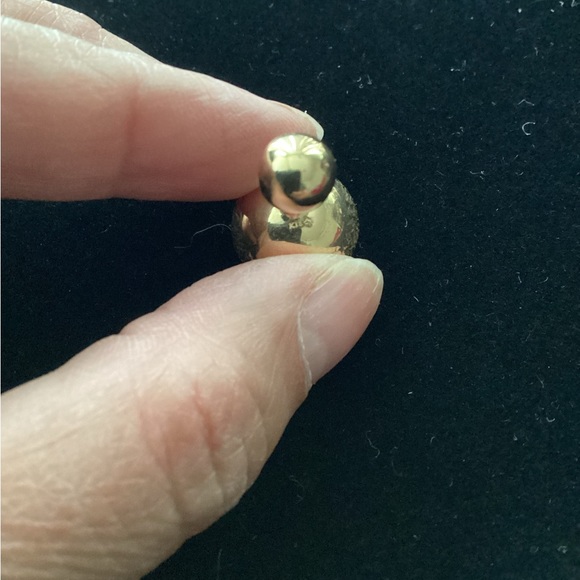 18K solid Gold Stud Tribal Earrings Dior InspiredDesign - Picture 5 of 12